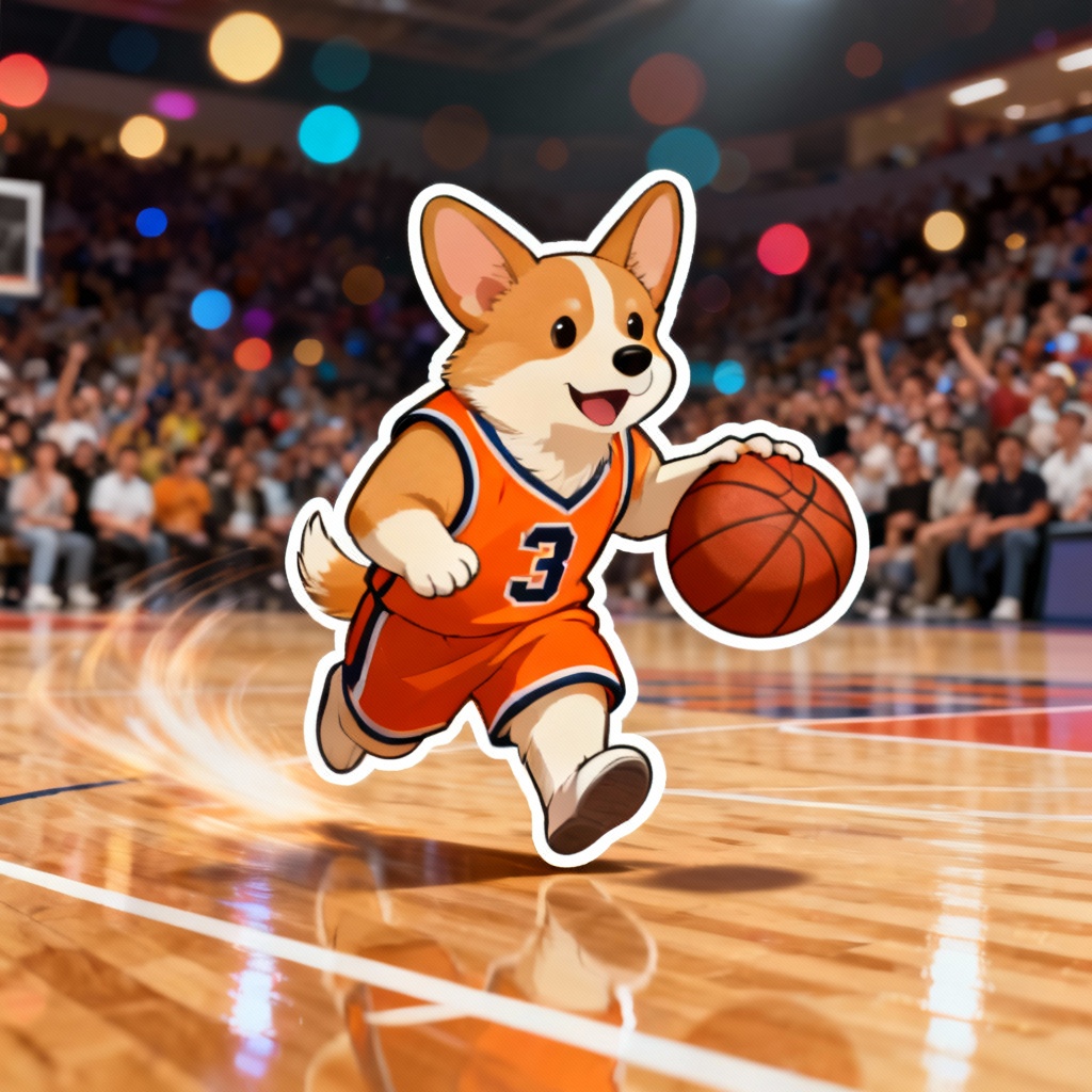 AI corgi basketball pet mascot