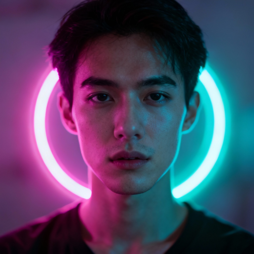 AI Portrait With Neon Aura Glow