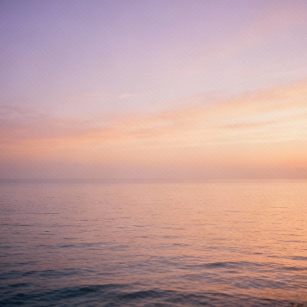 AI relaxed ocean sunset with pastel hues