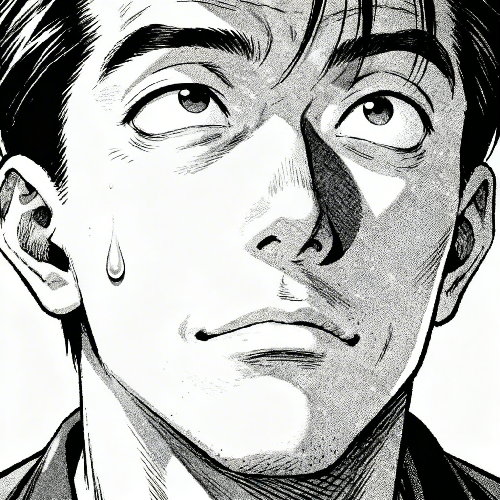 AI monochrome manga ahegao closeup
