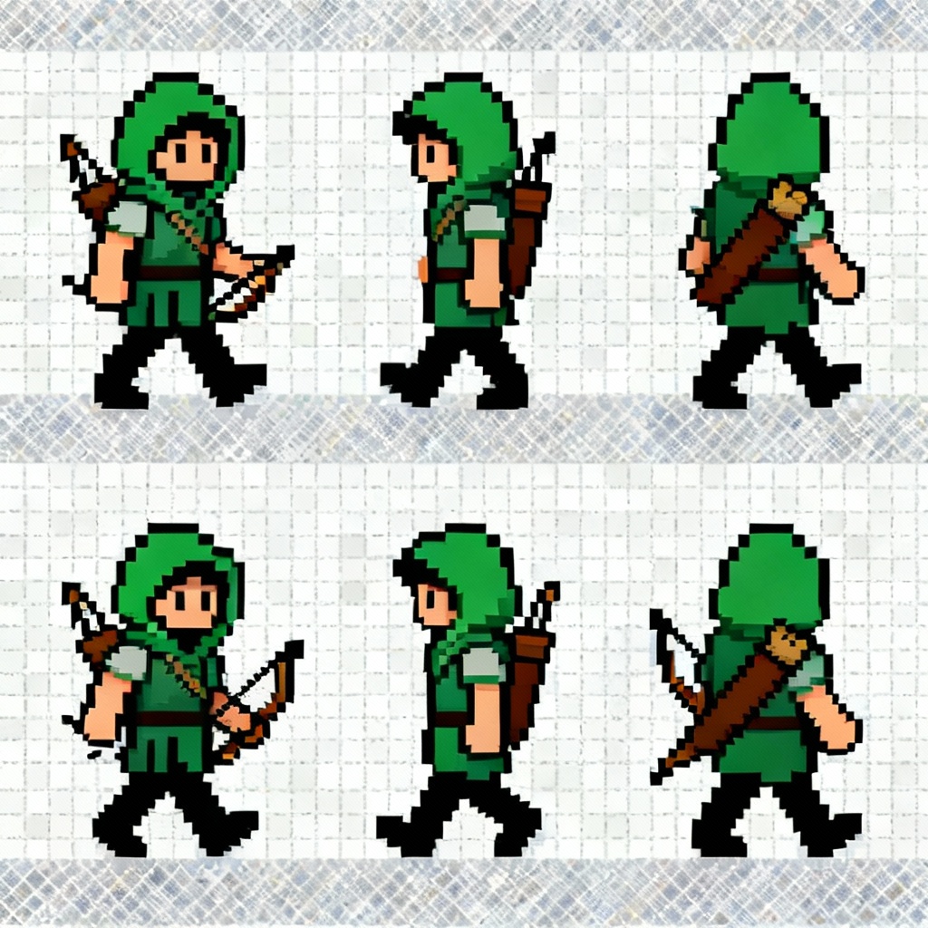 AI top-down ranger walking in four directions