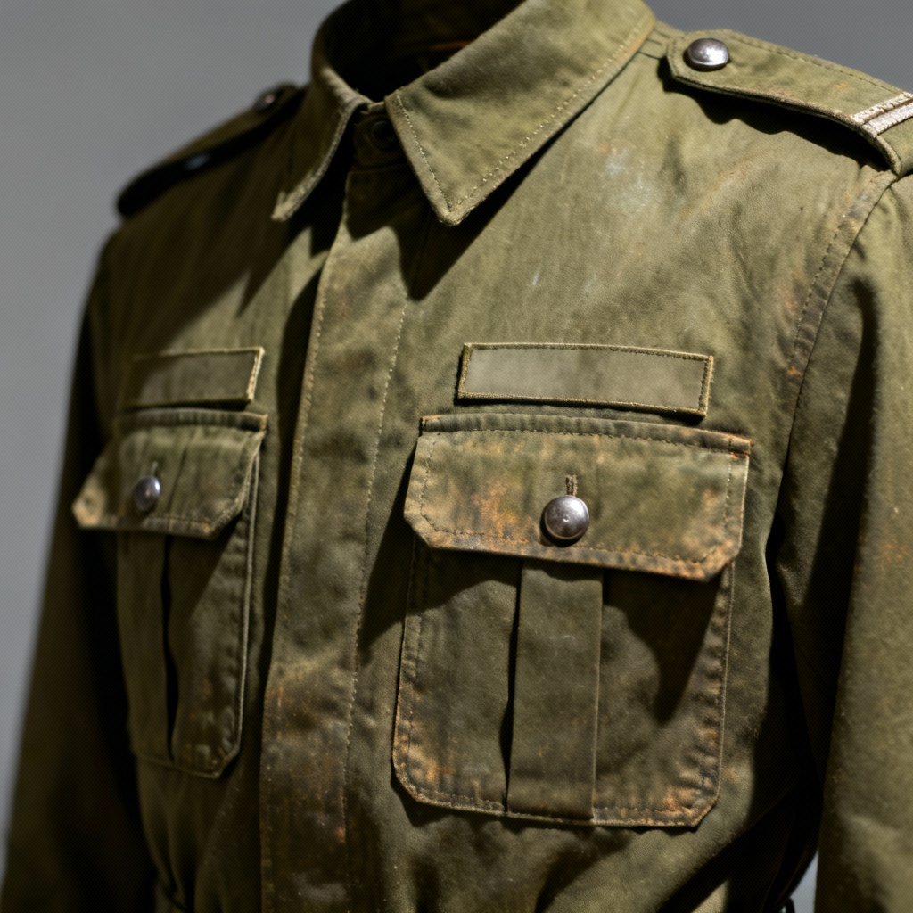 AI military-style field uniform jacket in olive