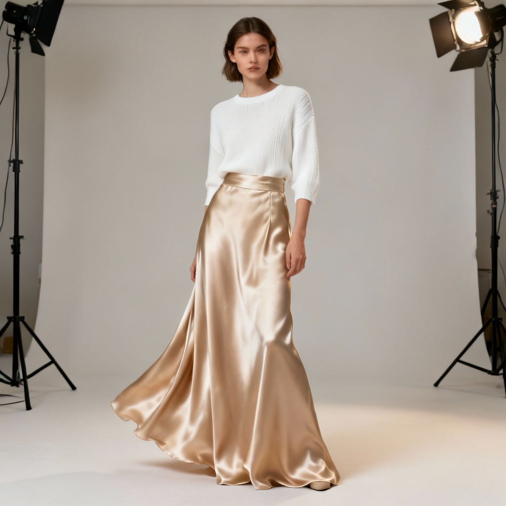 AI Long Skirt Fashion Illustration