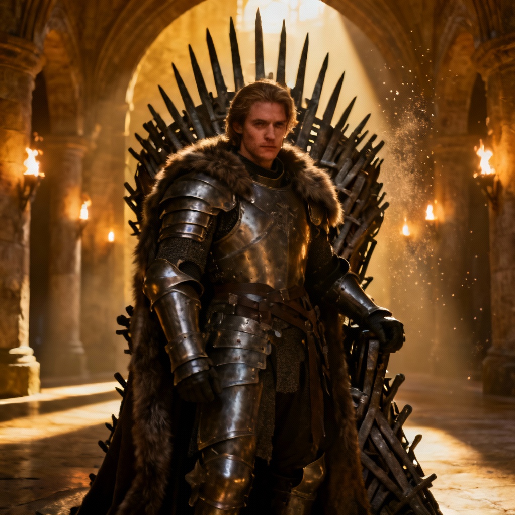AI Game Of Thrones portrait in a throne room