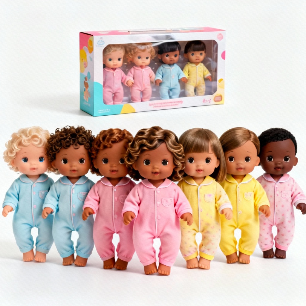AI diverse baby doll set for e-commerce