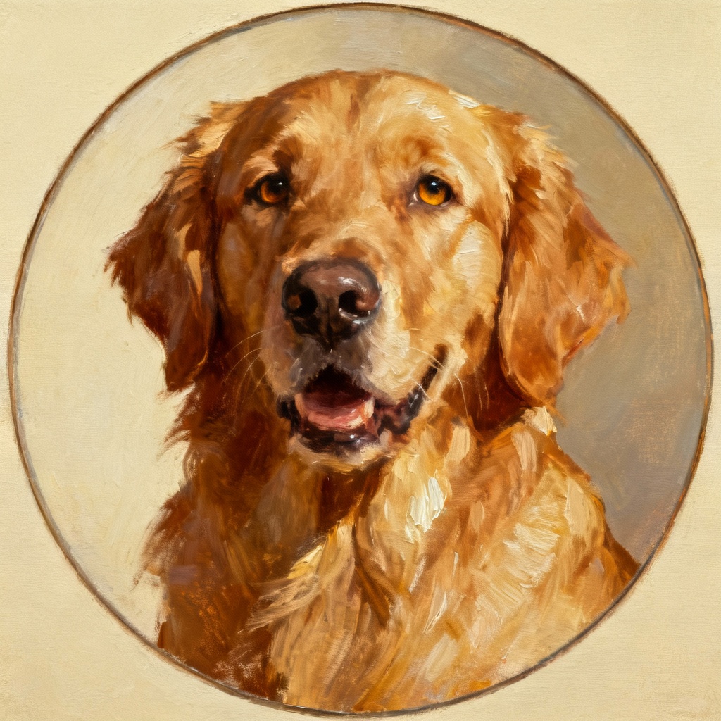 AI pet oil portrait from photo