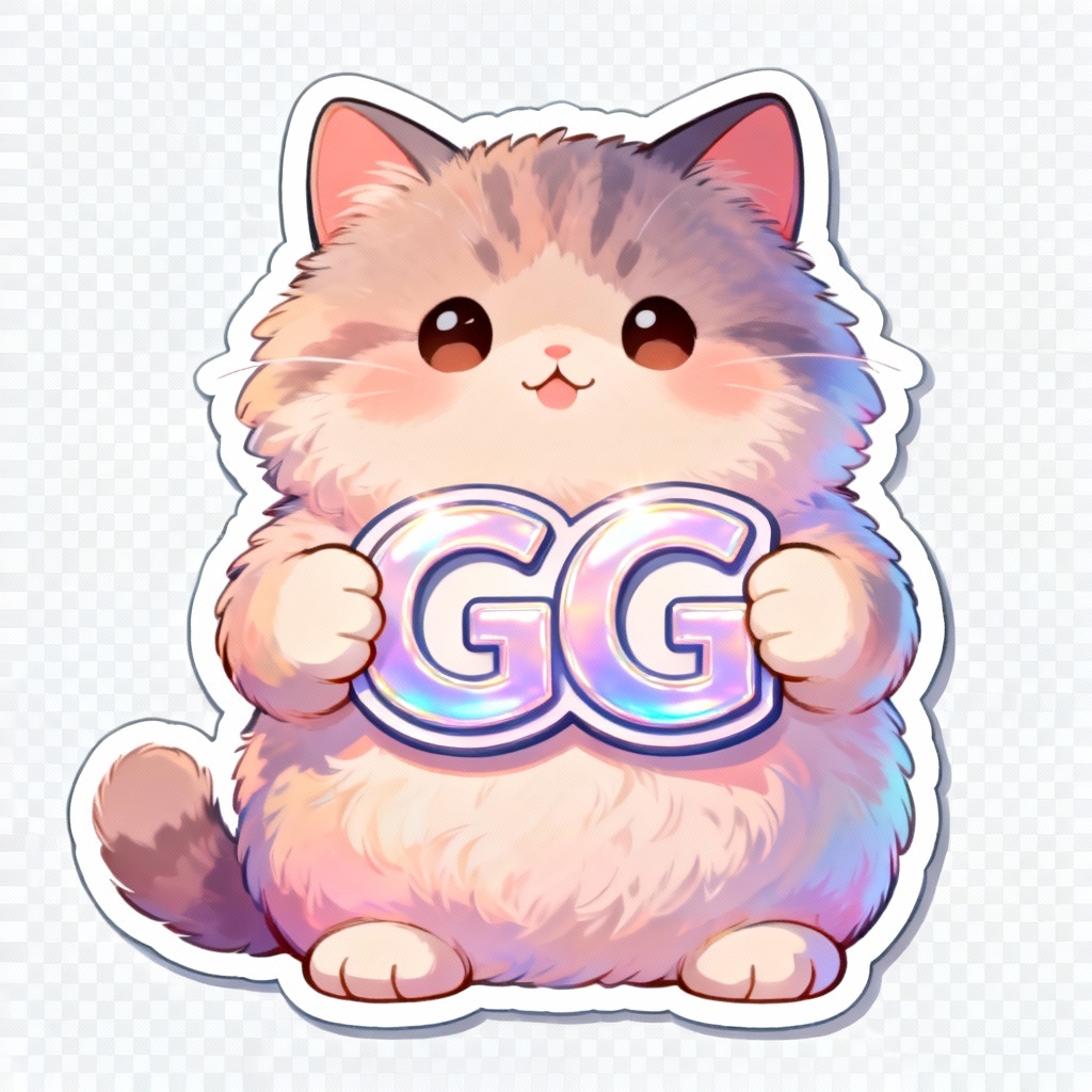 AI cozy GG cat Twitch emote