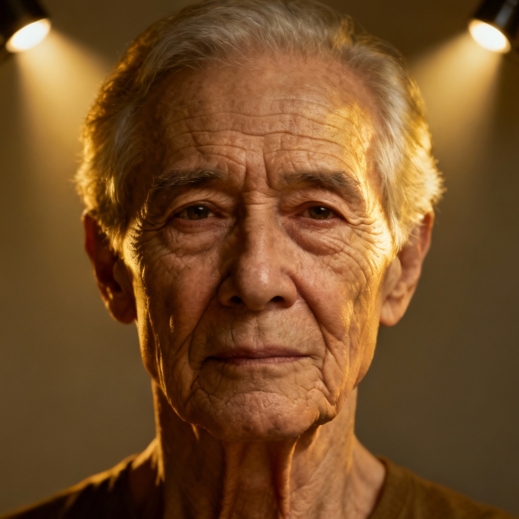AI face morph blending younger and older faces