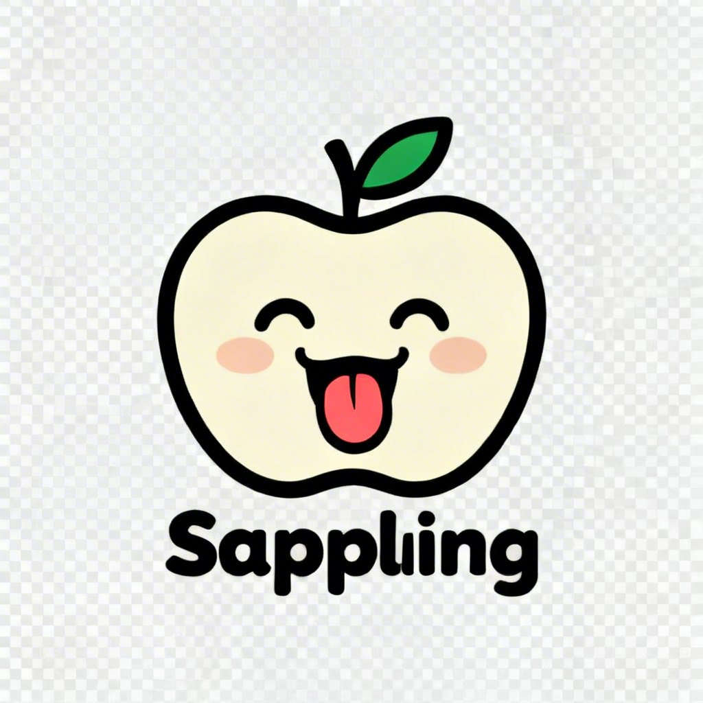 Vector logo style apple mascot with tongue out