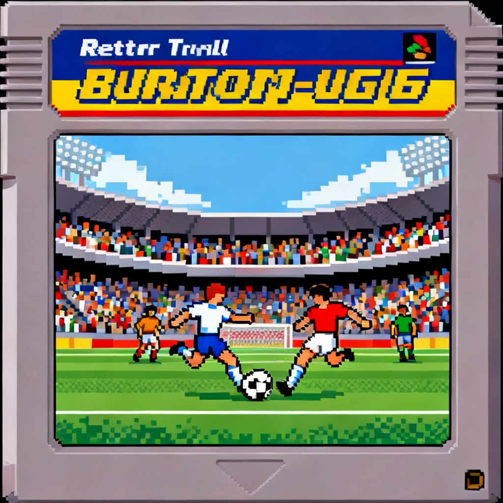 AI retro World Cup game cover art
