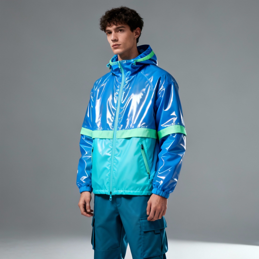 AI cyan streetwear outfit mockup with neon accents