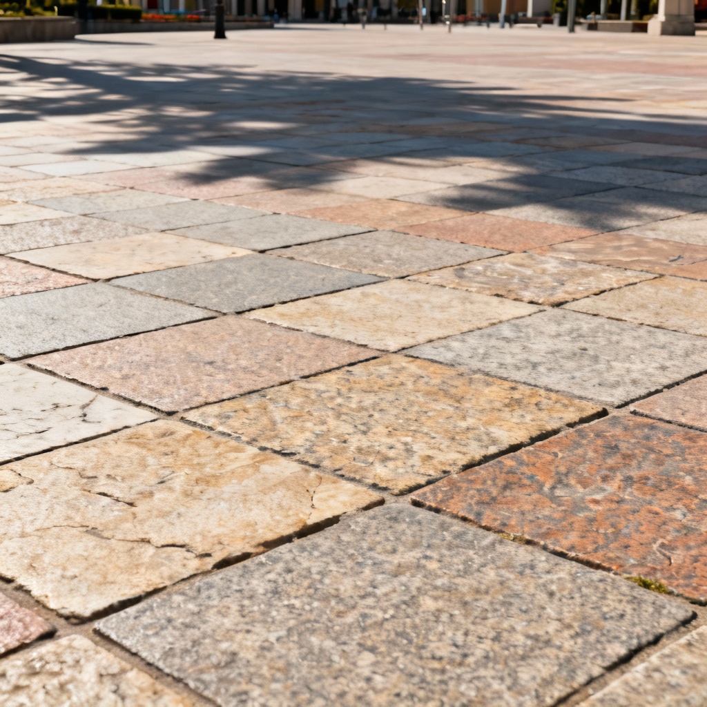 AI Object Remover example removing people from a city plaza photo
