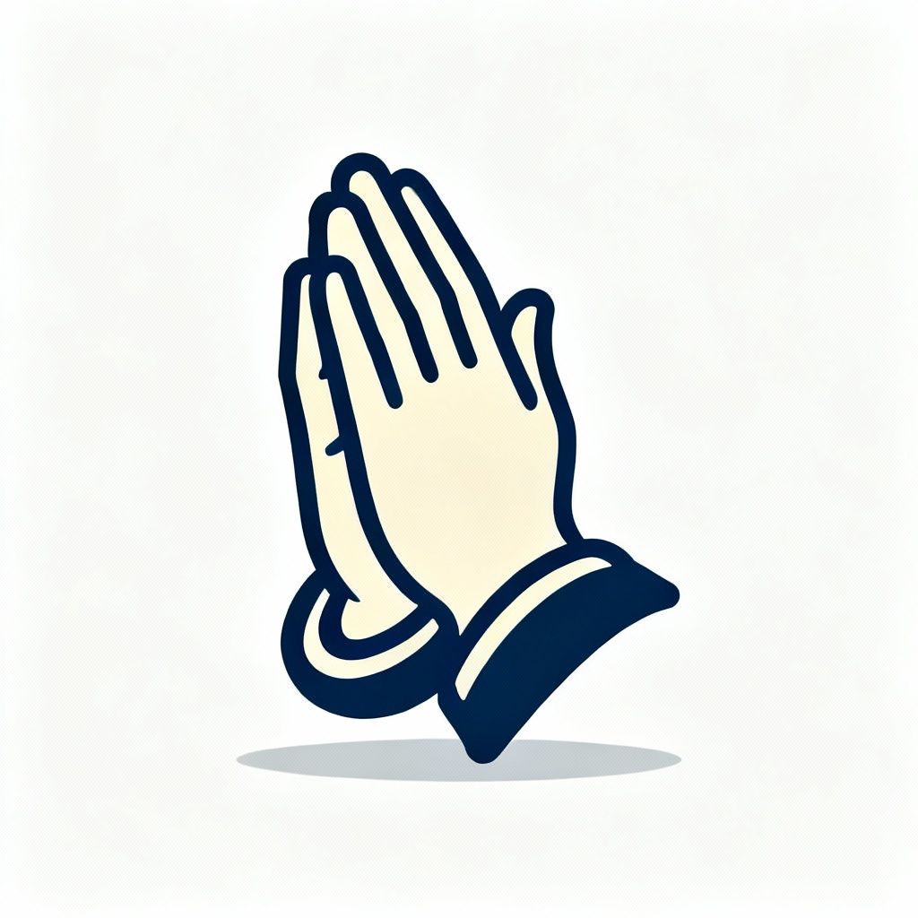 AI minimalist icon of praying hands