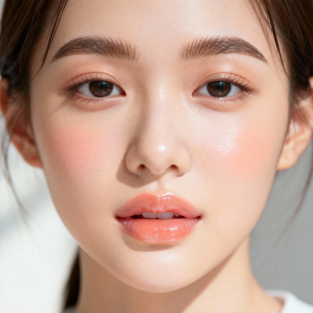 Clean girl aesthetic beauty with dewy skin