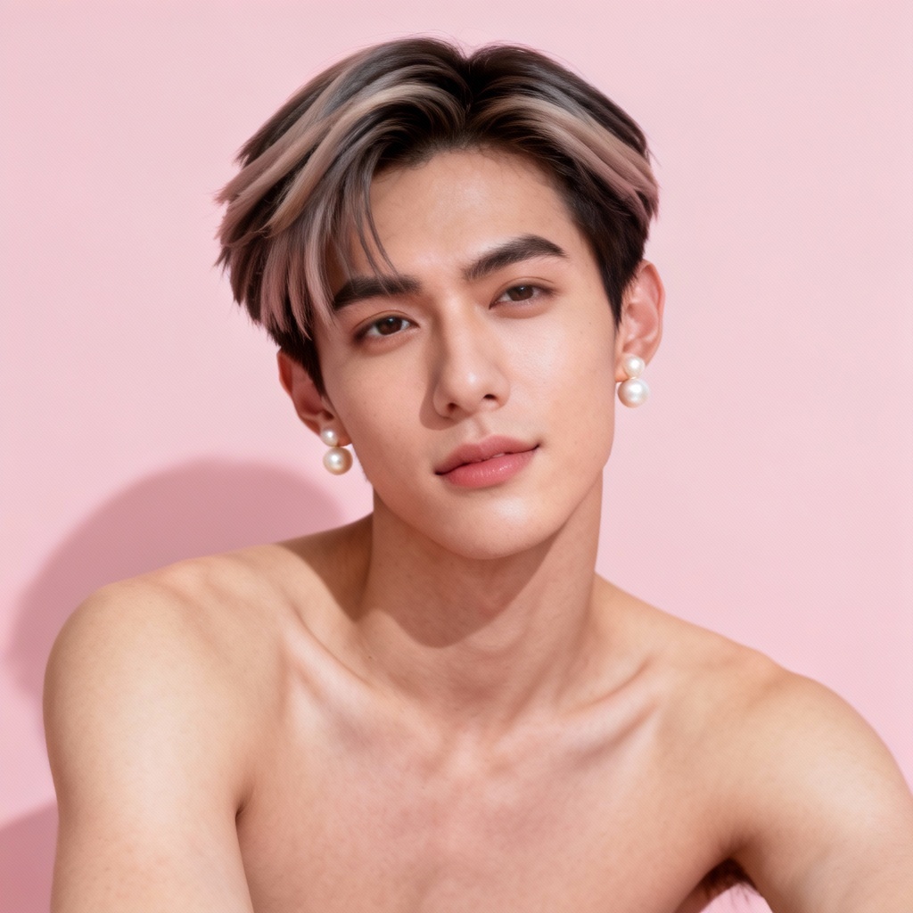 AI young adult male idol studio photo