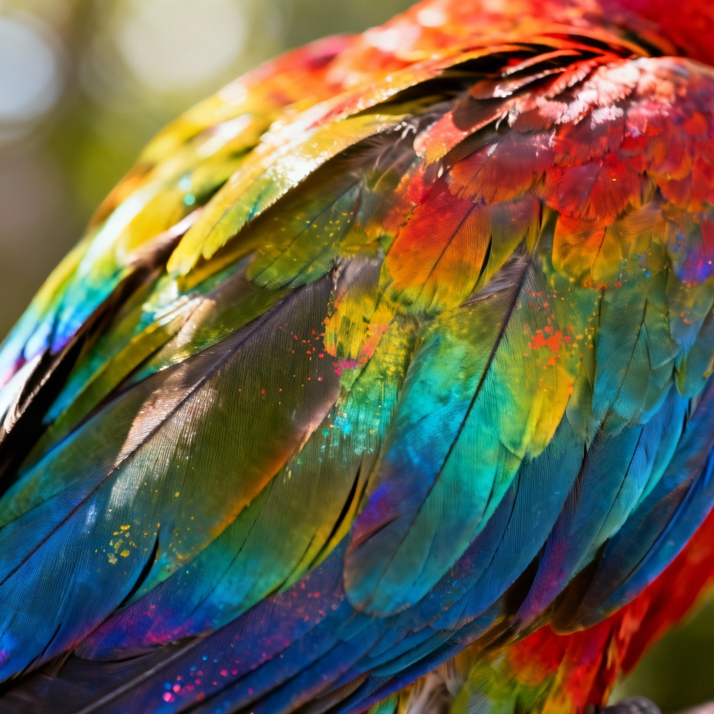 AI rainbow parrot with colorful feather details