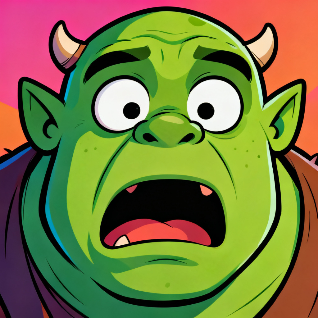 AI Ogre Meme Face generated for social media