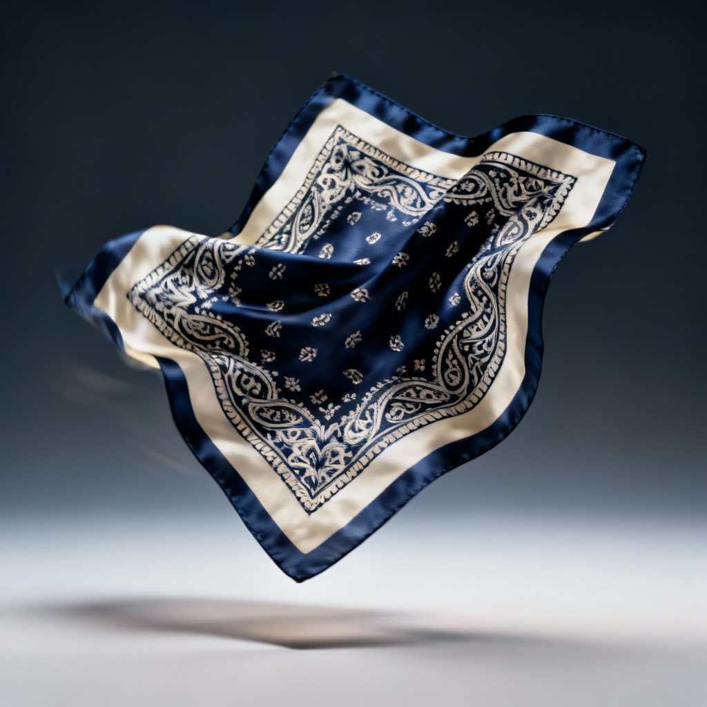 AI silk bandana scarf with paisley print