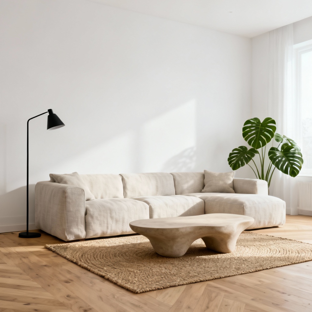 AI Scandinavian living room decor idea