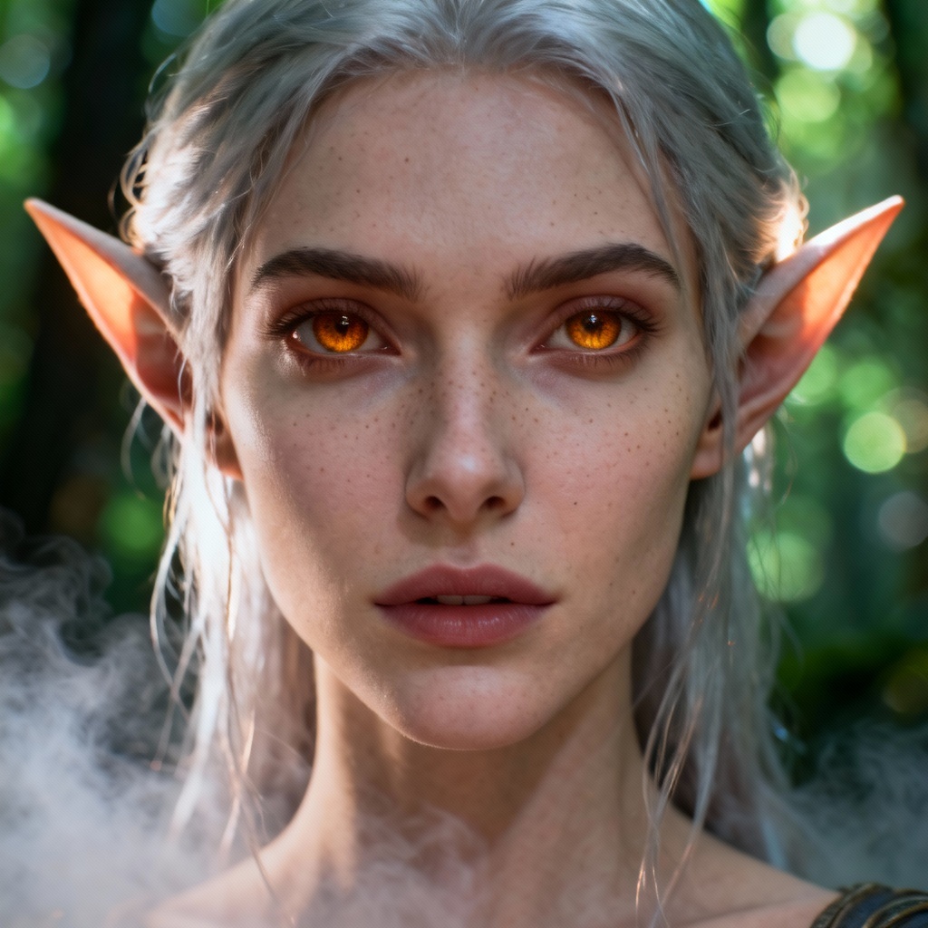 Elven portrait created with AI elf filter
