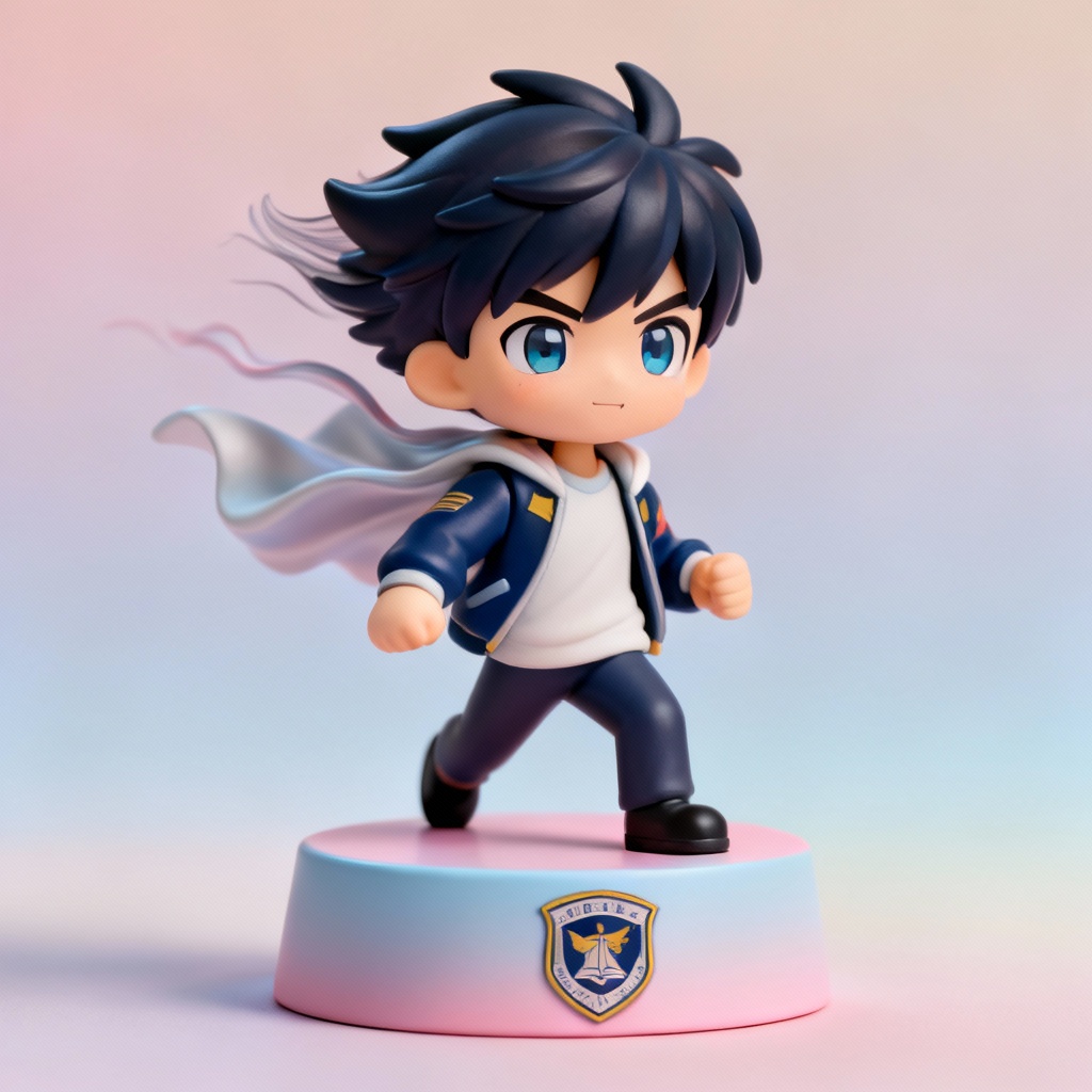 AI anime school hero figure