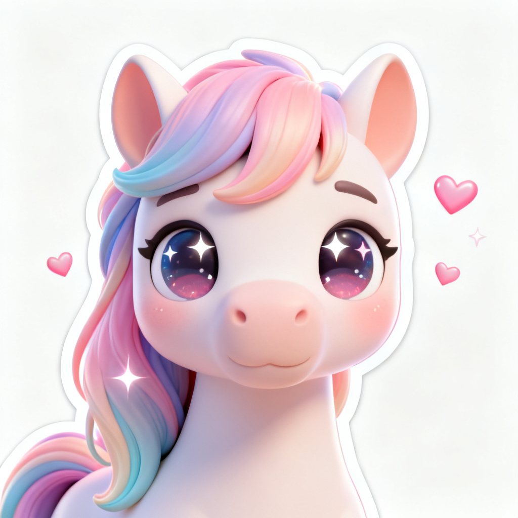 AI Cute Horse Kawaii Pony Portrait