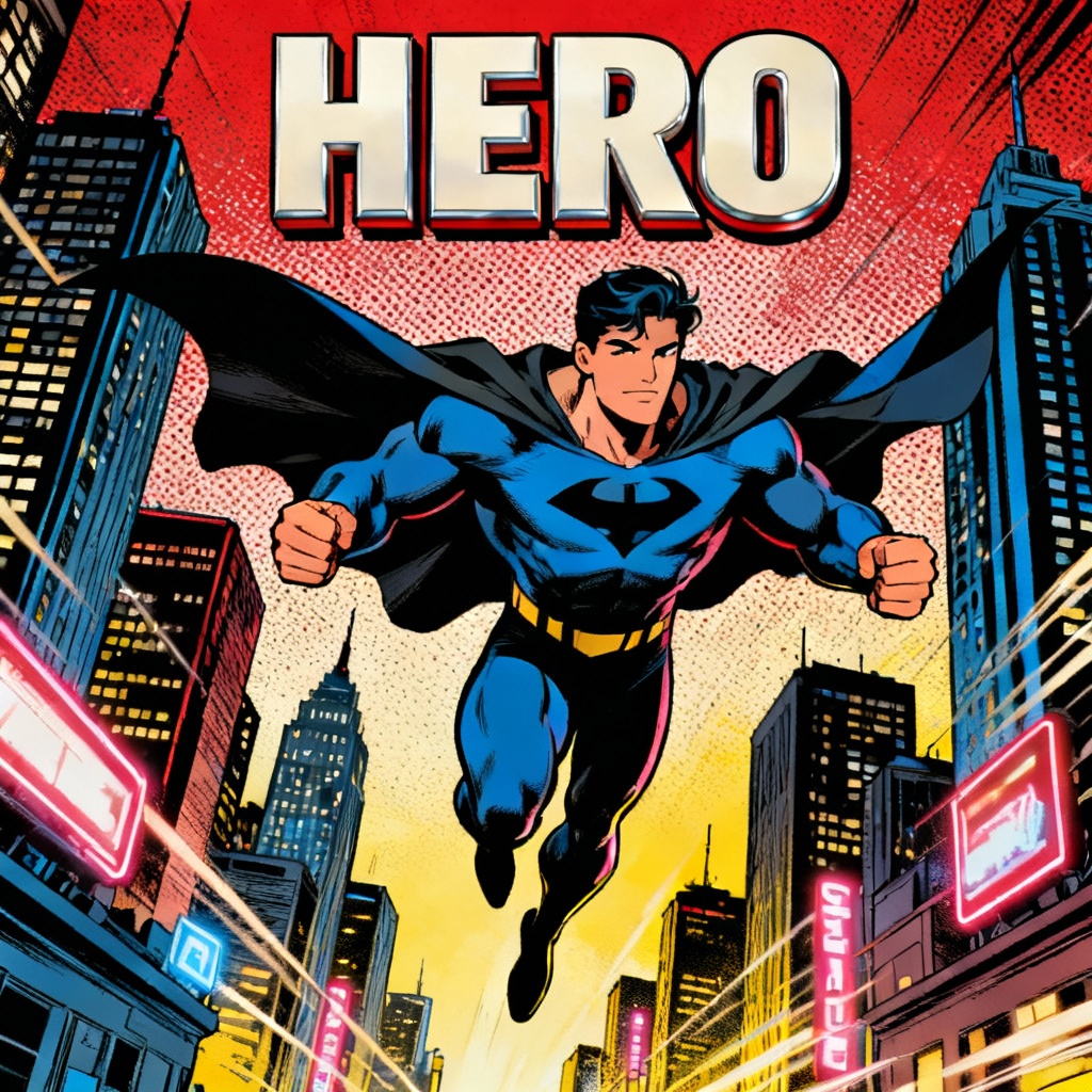 AI Superheld Karikatur Poster