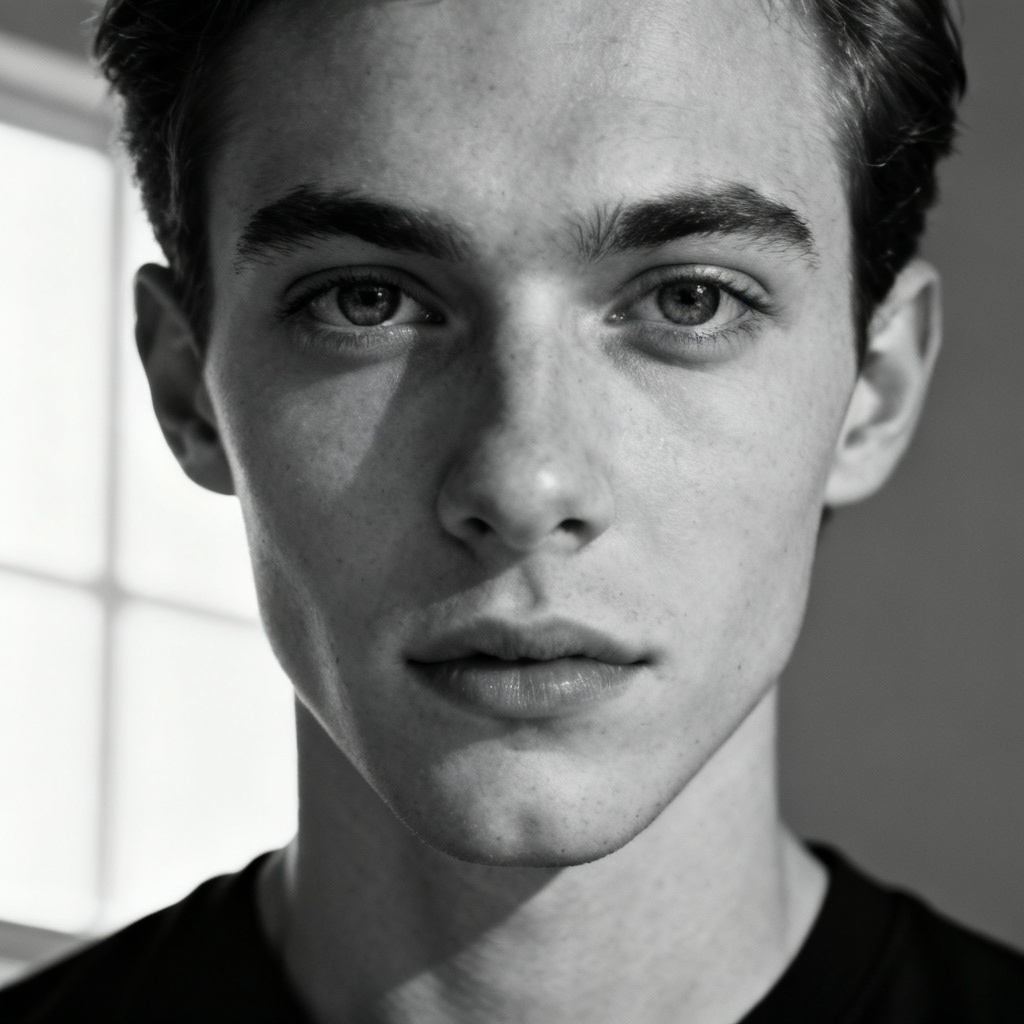 AI black and white filter portrait preview
