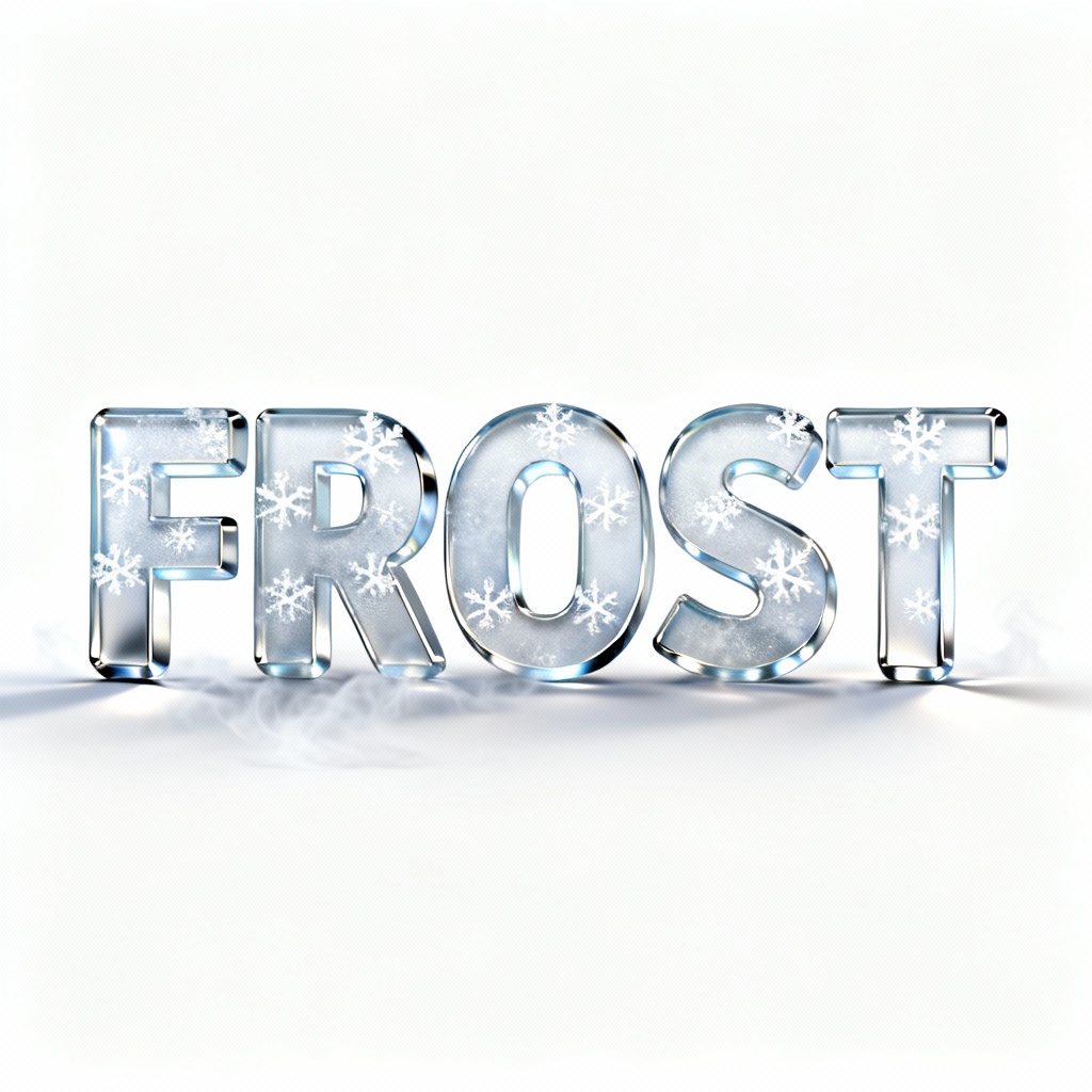 AI Frost Text Effect With Snowflakes