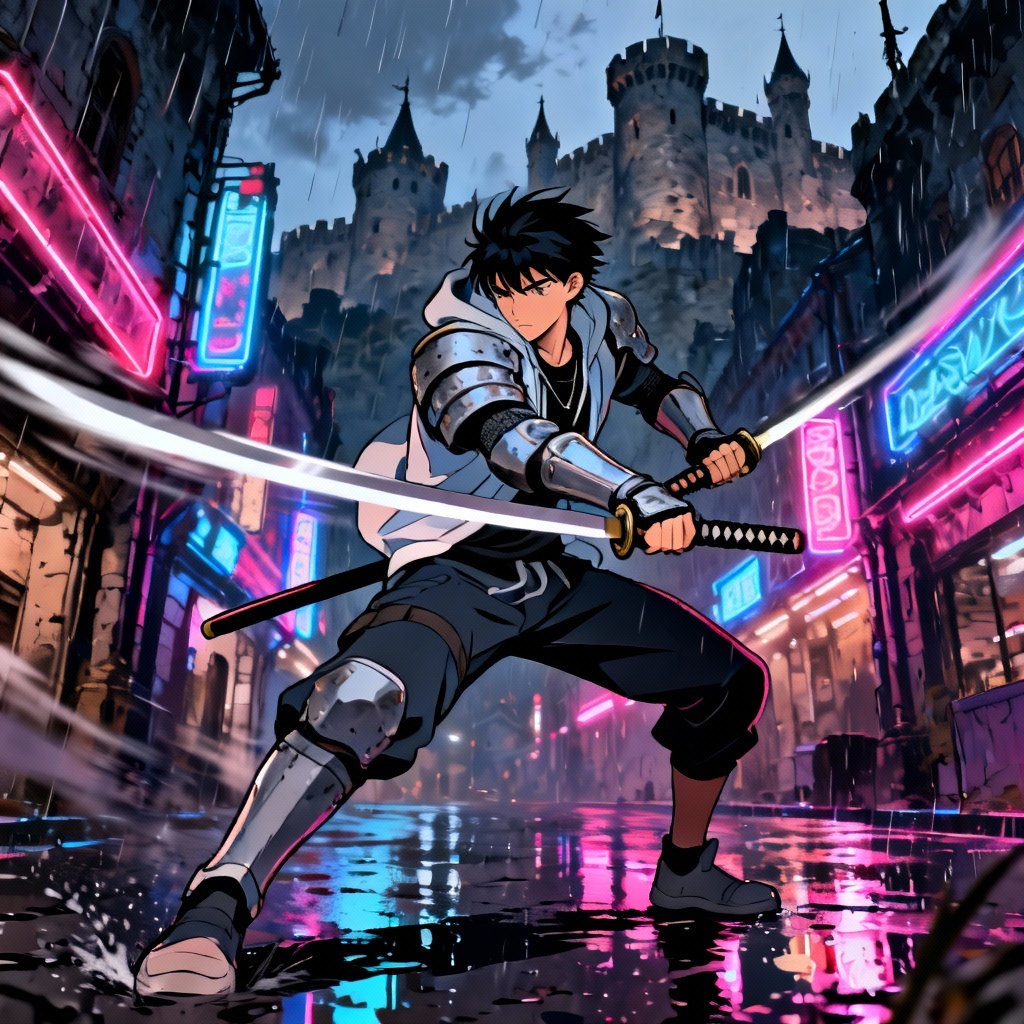 AI isekai swordsman MC with dual blades