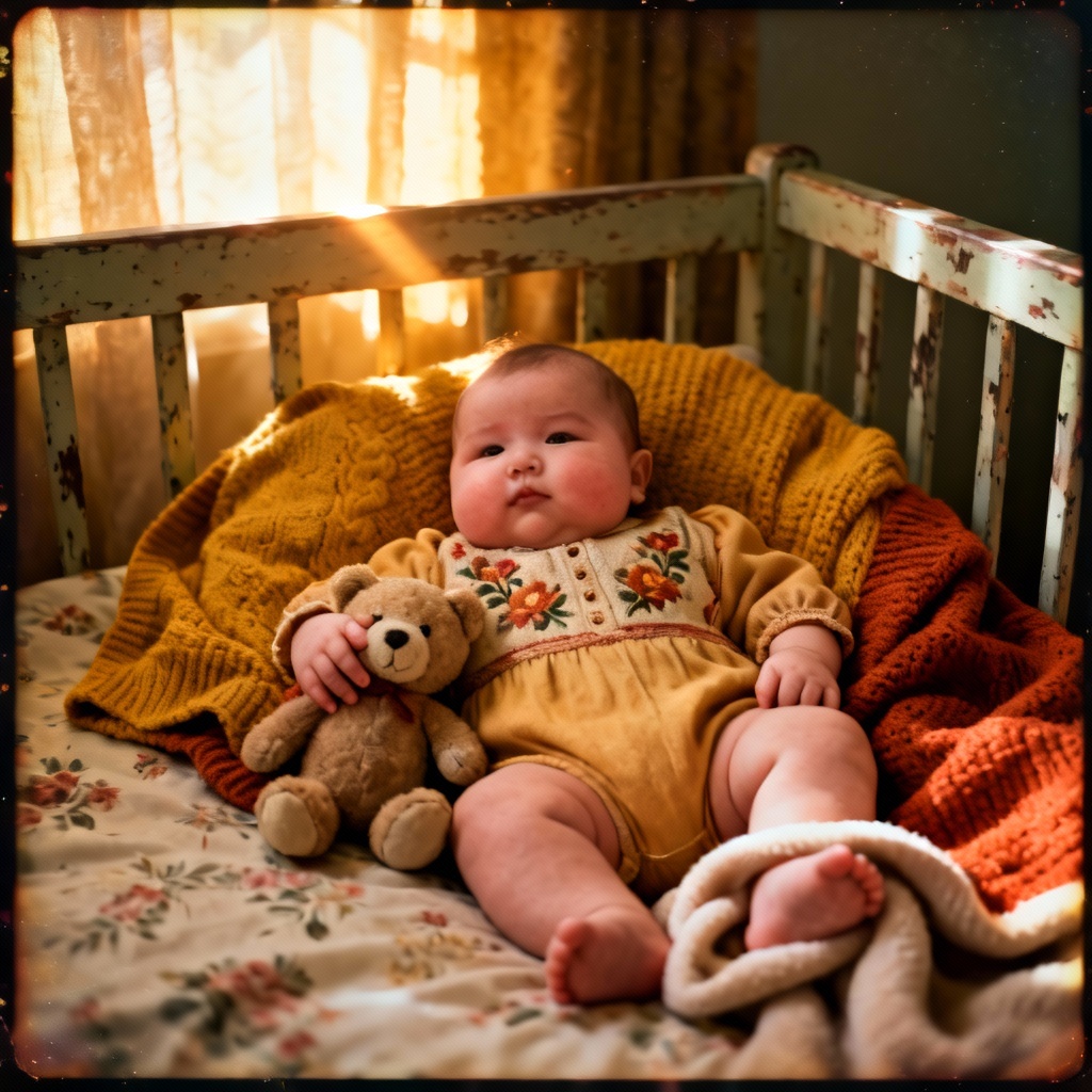 AI vintage baby portrait