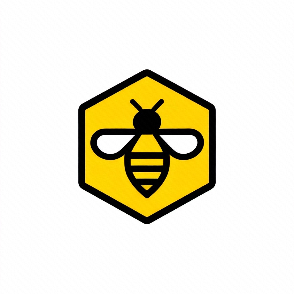 AI Geometric Bee Honeycomb Logo