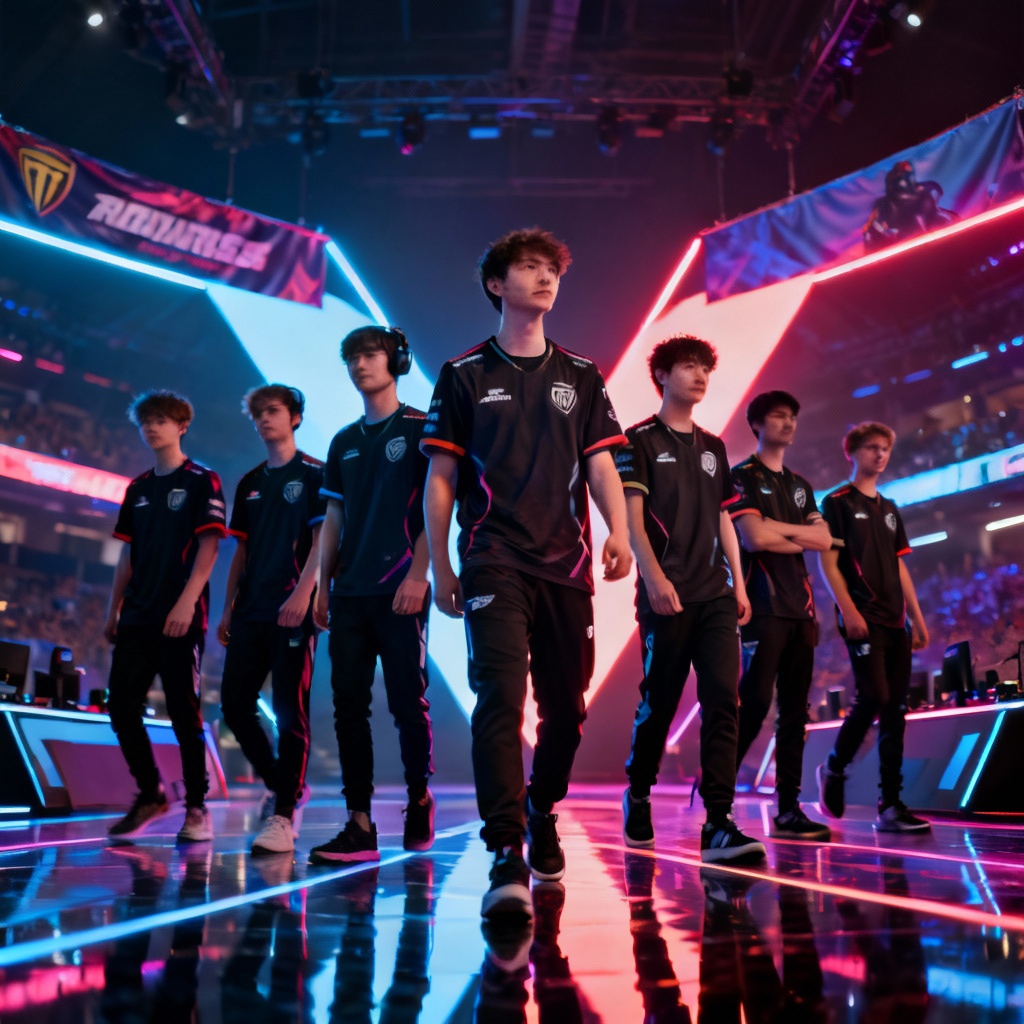 AI esports team group banner look