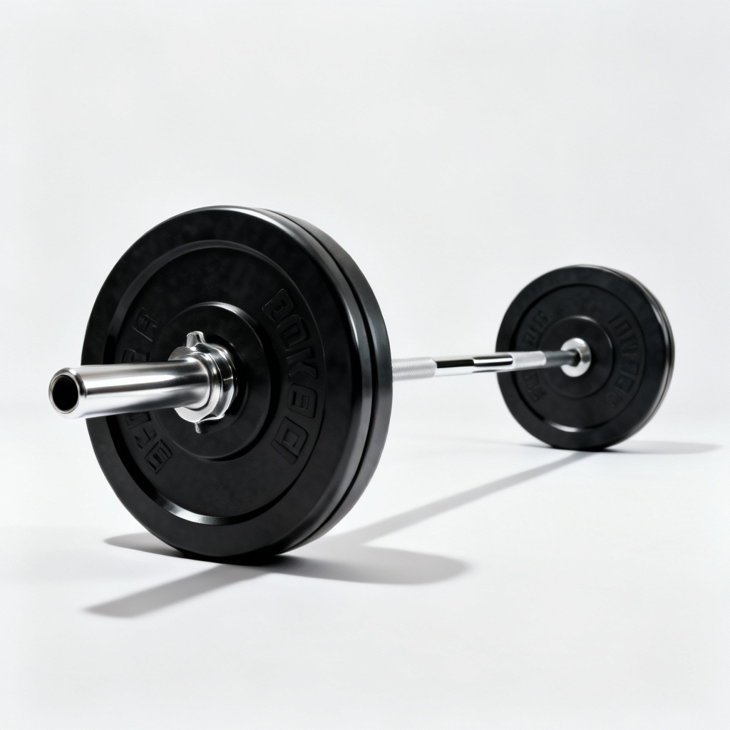AI white background barbell product photo