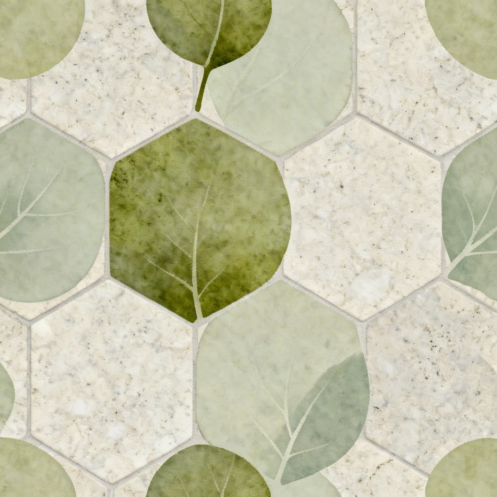 Geometric leaf tessellation seamless pattern