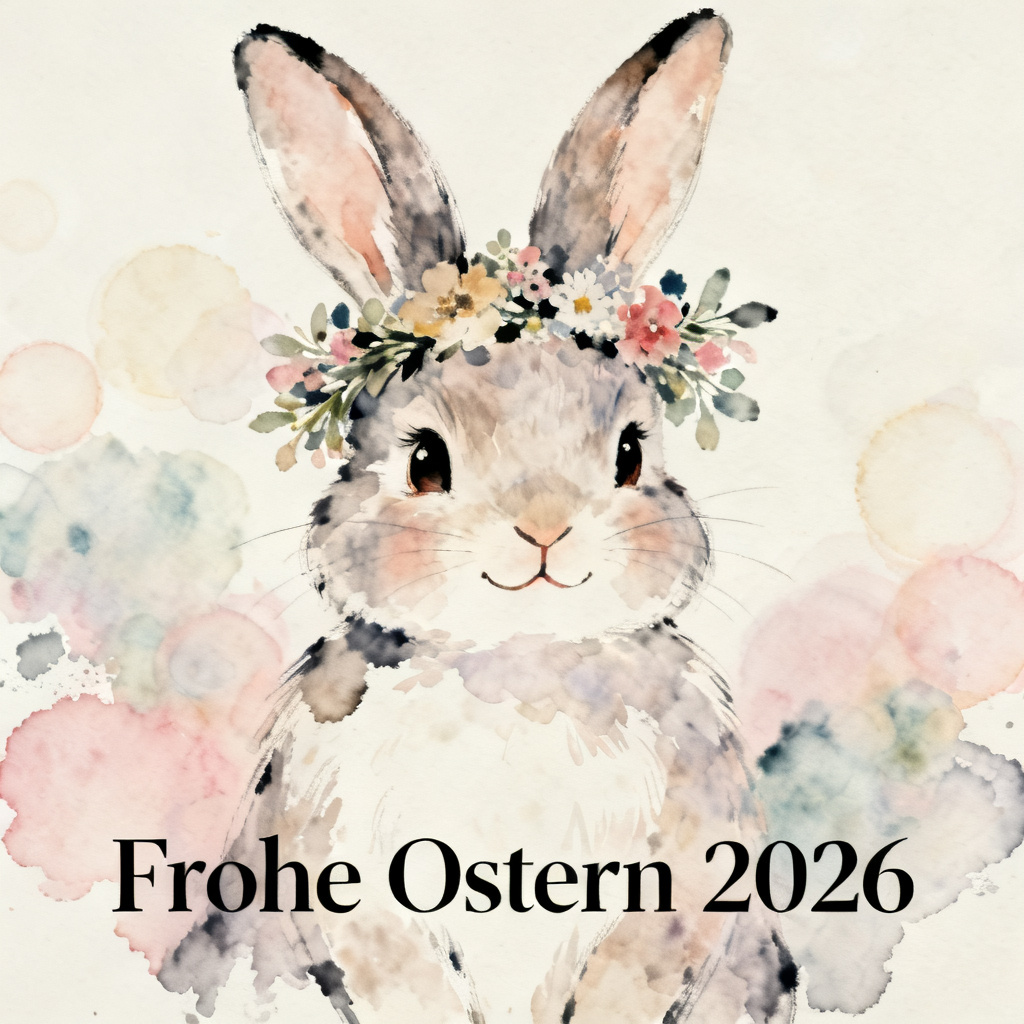 Pastel Easter bunny portrait for AI Ostern 2026