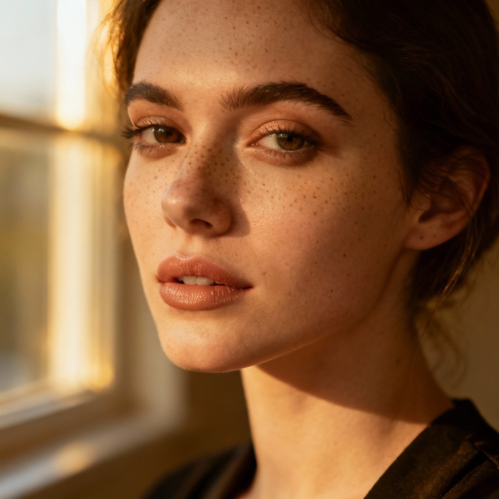 Realistic girl avatar influencer-style headshot