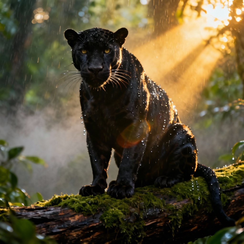 AI Exotic Jaguar In Rainforest