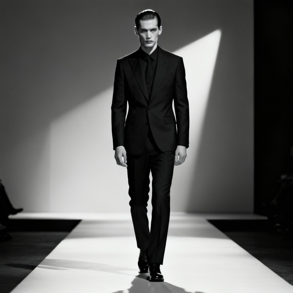 AI high fashion male model editorial look
