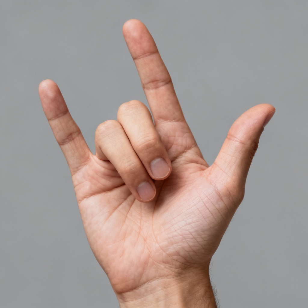 AI hand showing ASL letter A gesture