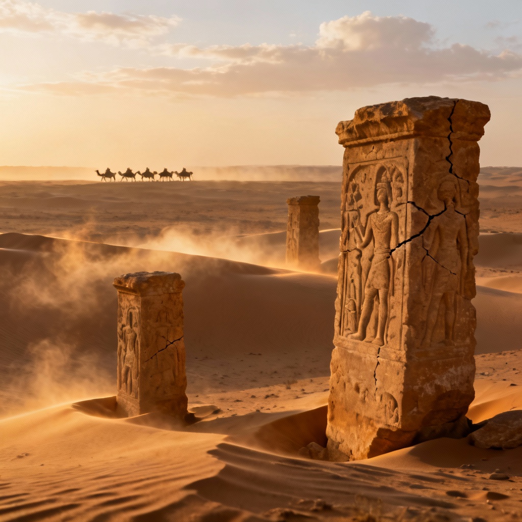 AI ancient desert temple ruins