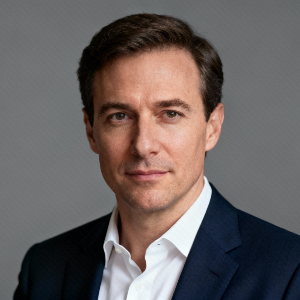 AI Corporate Headshot On Gray Background