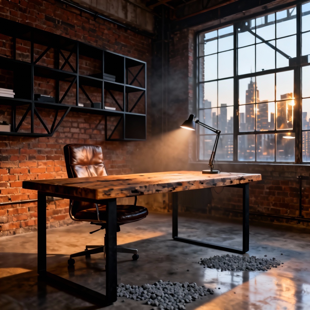 AI industrial loft home office design