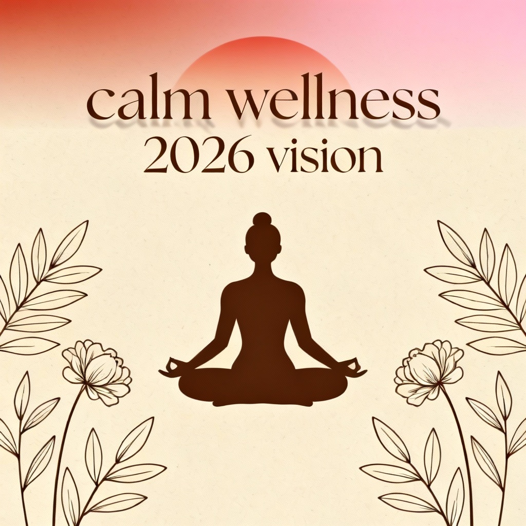 AI wellness 2026 vision card with sunrise gradient and botanicals