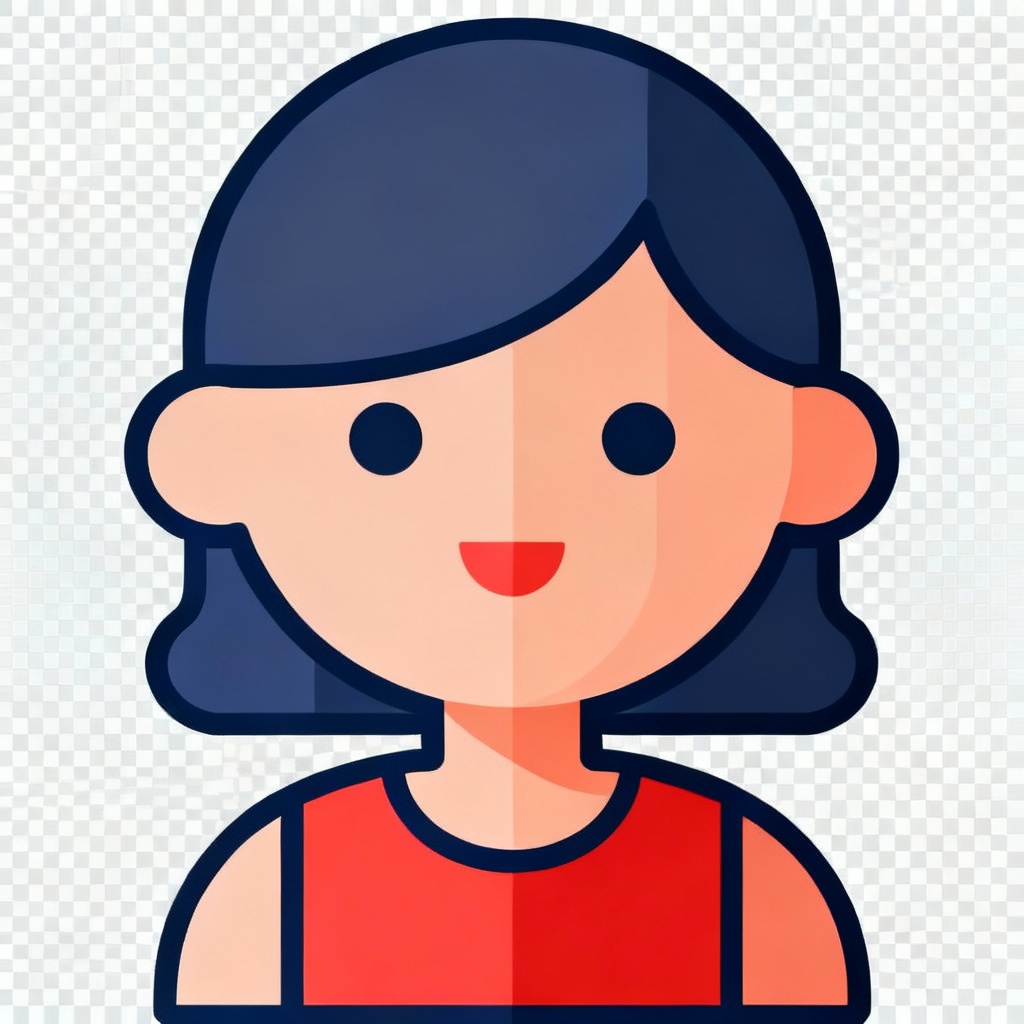 Minimalist Flat AI Girl Avatar Icon