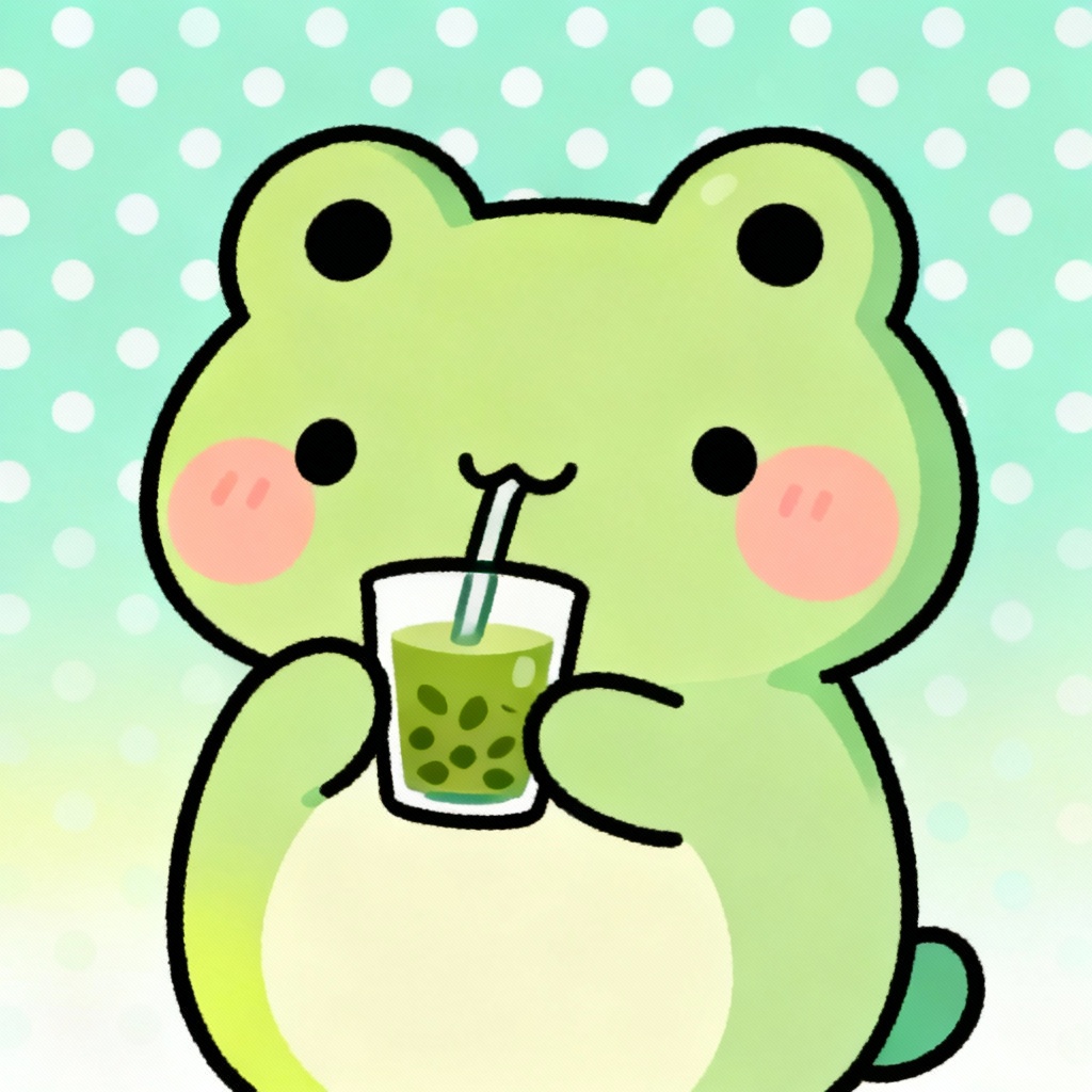 AI Matcha Frog Kawaii Character