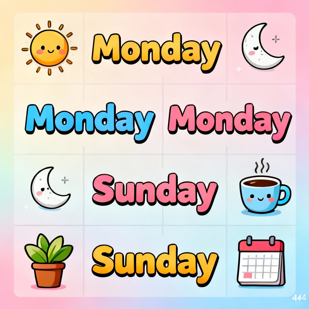 Colorful Days Of The Week Poster