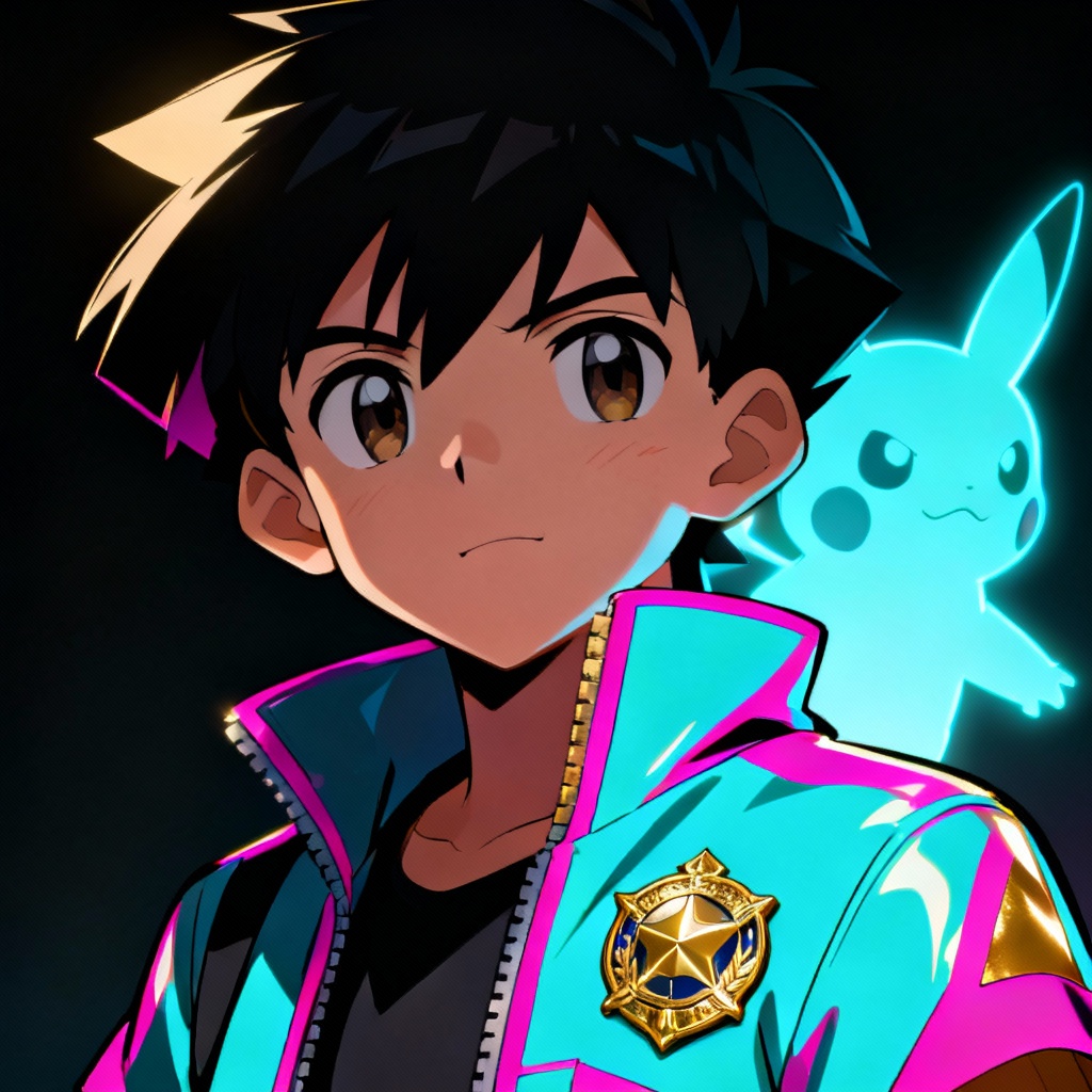 AI Pokemon-style trainer avatar with cel-shaded anime look