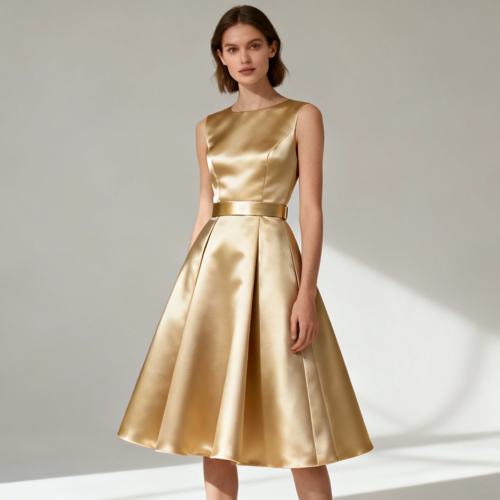 AI Satin A-Line Cocktail Dress