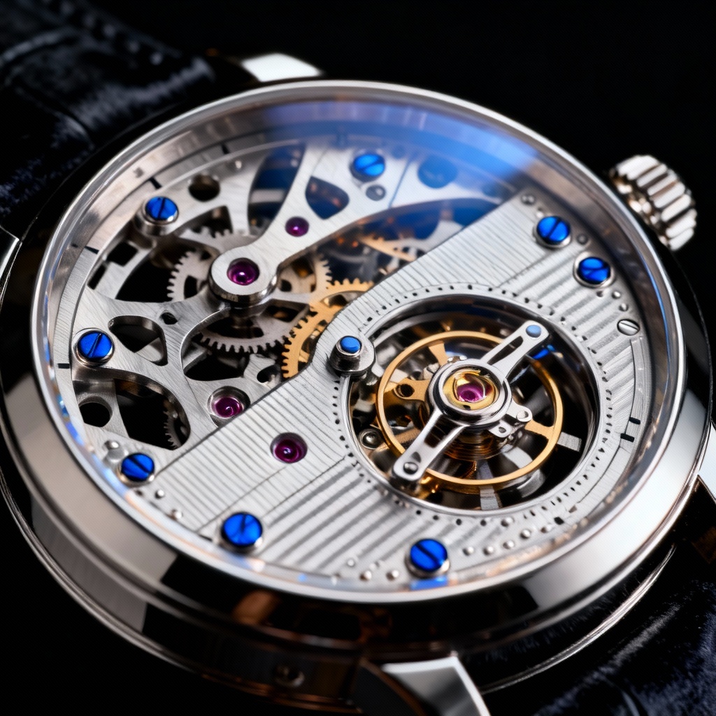 AI skeleton tourbillon watch closeup
